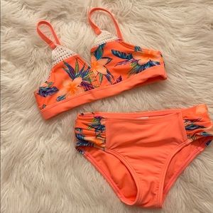 Orange 2 piece swimsuit size 4-5